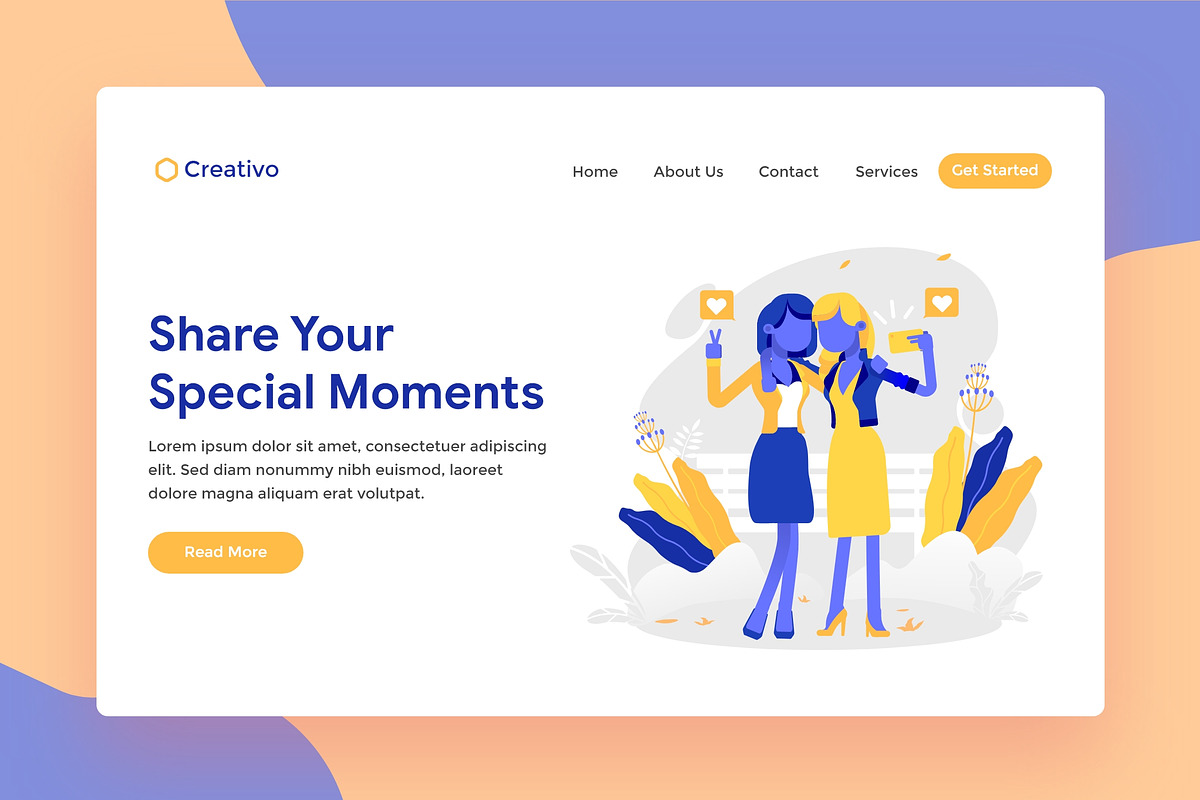 Special Moment Selfie Web Landing in Web Elements - product preview 8