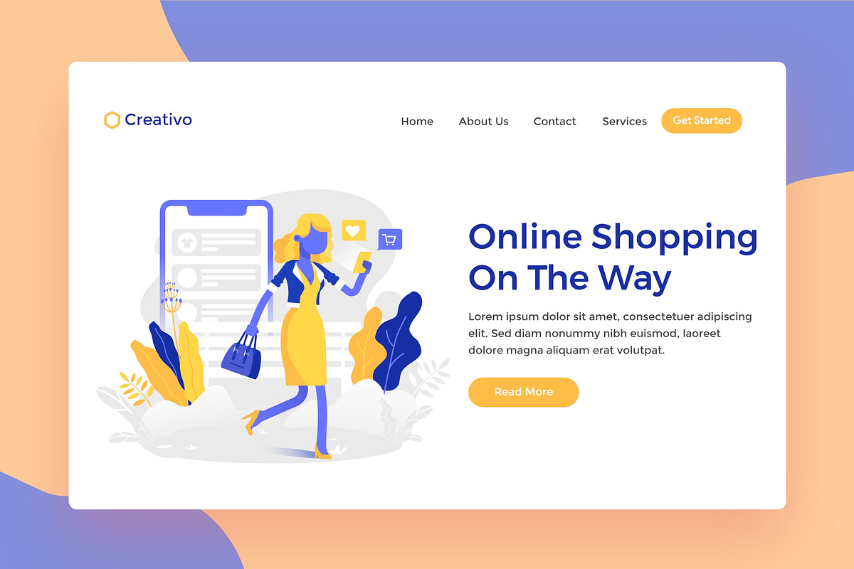 Online Shopping Landing Page in Web Elements - product preview 8
