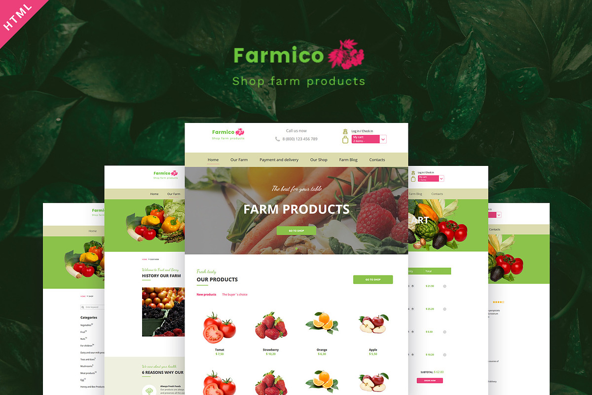 Fruit & Berry – Shop Farm Products in HTML/CSS Themes - product preview 8