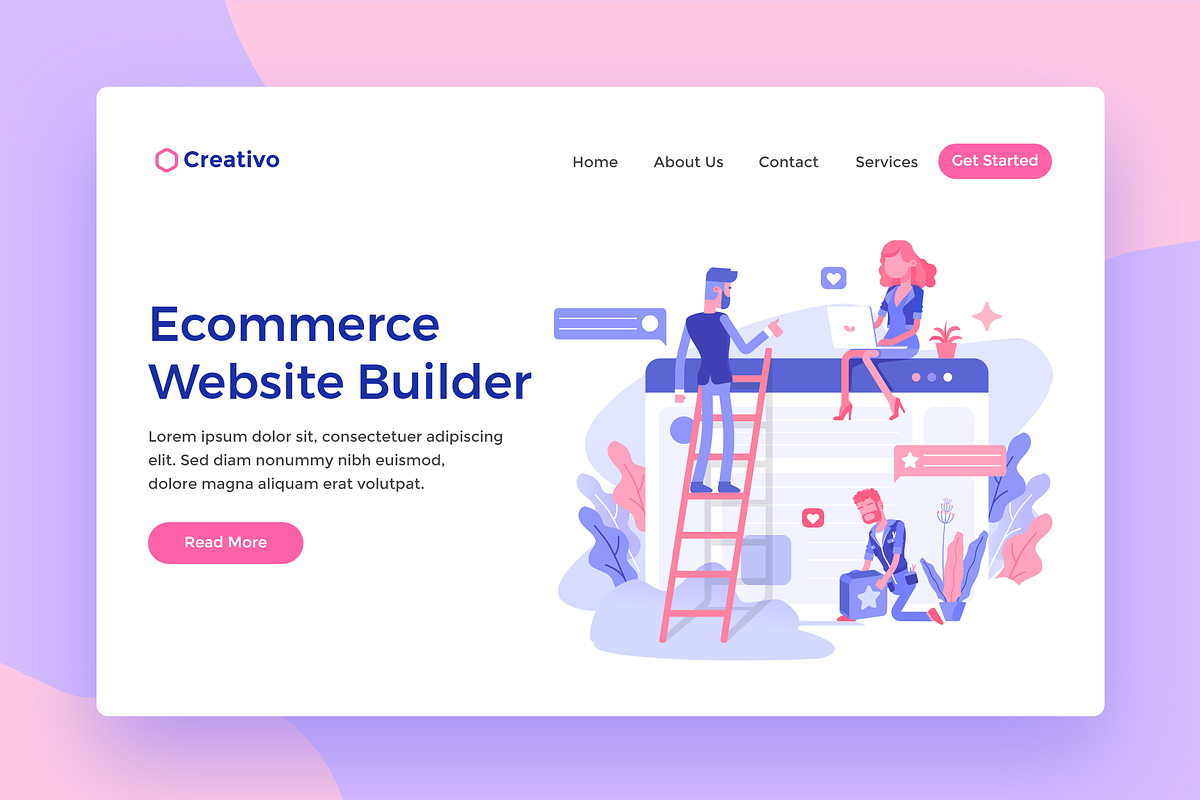 Ecommerce Websites Builder Landing in Web Elements - product preview 8