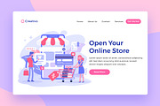 Open Online Store Web Landing Page