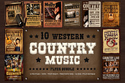 10 Country music Flyer Bundle