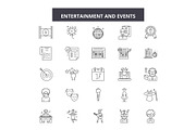 Entertaiment & events line icons
