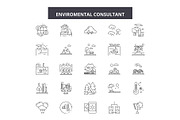 Enviromental consultant line icons