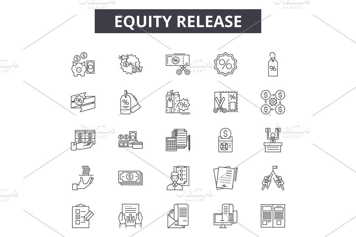 Eququity release line icons, signs in Illustrations - product preview 8