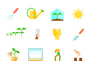 Seedling icons set
