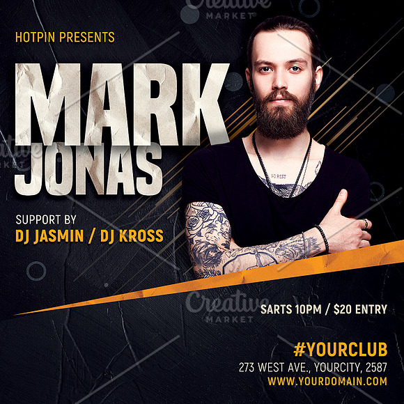 Dj Party Flyer Template in Invitation Templates - product preview 1