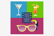 Colorful photo booth props vector