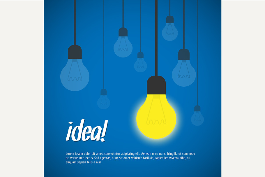 Light bulb idea vector illustration in Graphics - product preview 8