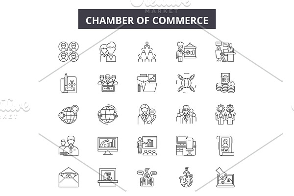 Chambers of commerce line icons