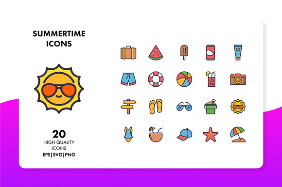 Summertime Icons in Beach Icons - product preview 3