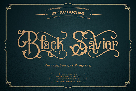 Black Savior Victorian retro Font in Display Fonts - product preview 11