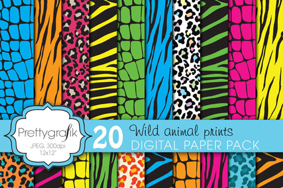 wild animal print digital paper in Patterns - product preview 8
