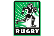 rugby player running ball