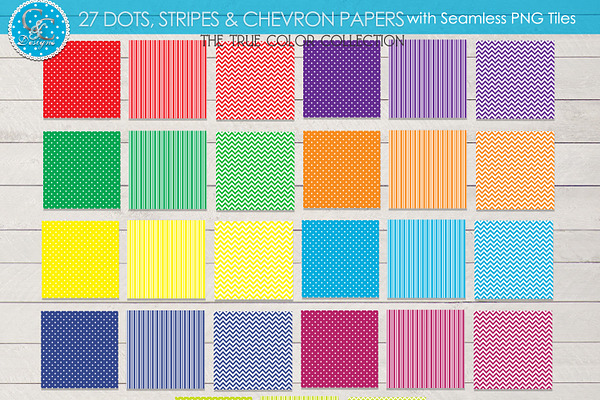 27 True Colors Dots Stripes Chevron