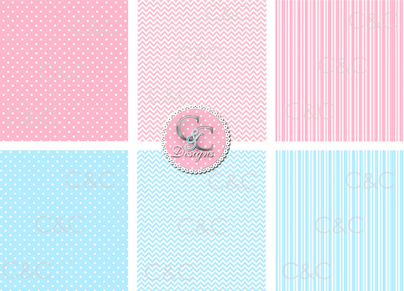 27 Pastel Paper Dots Stripes Chevron in Objects - product preview 1