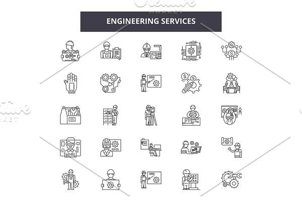 Engineering service line icons