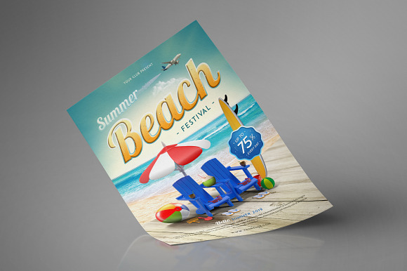 Summer Beach Festival Flyer in Flyer Templates - product preview 1