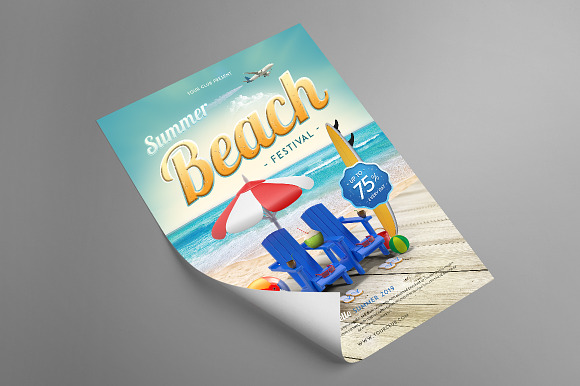 Summer Beach Festival Flyer in Flyer Templates - product preview 3