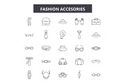 Fashion accesories line icons, signs