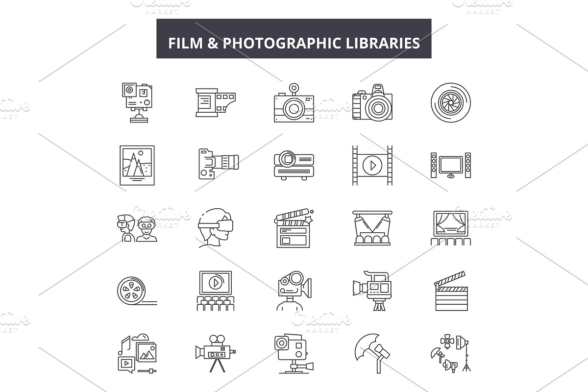 Film and photographic libraries line in Illustrations - product preview 8
