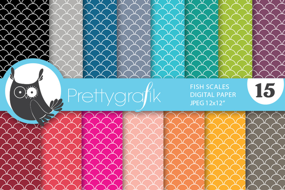 fish scales, rising sun,digital in Patterns - product preview 8