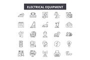 Electrical equipment line icons