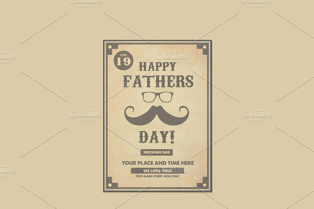 Father's Day Retro Poster Template in Flyer Templates - product preview 8