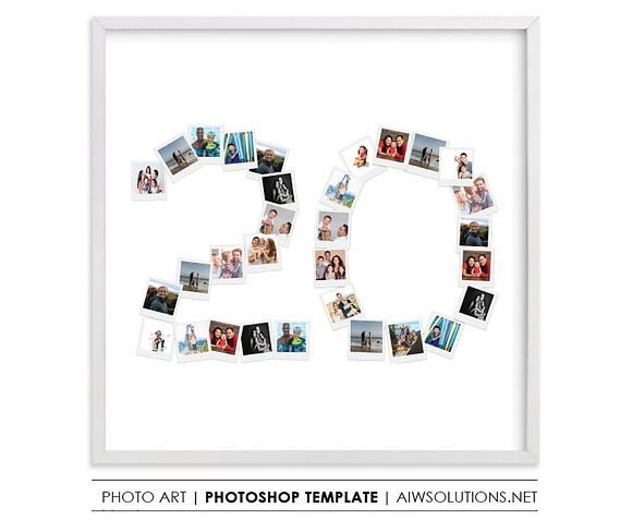 EditableNumber 20 Photo art - ID15 in Stationery Templates - product preview 3
