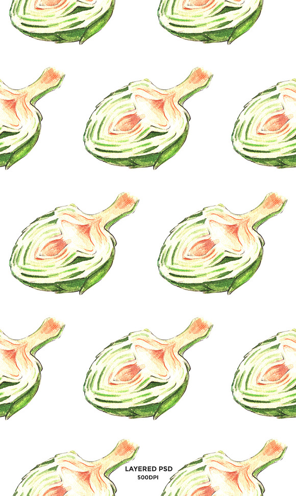 Artichoke watercolor in Illustrations - product preview 2