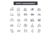 Supply management line icons, signs