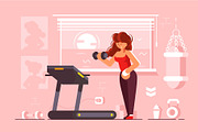 Girl doing sport gym