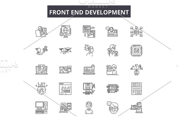 Front end development line icons