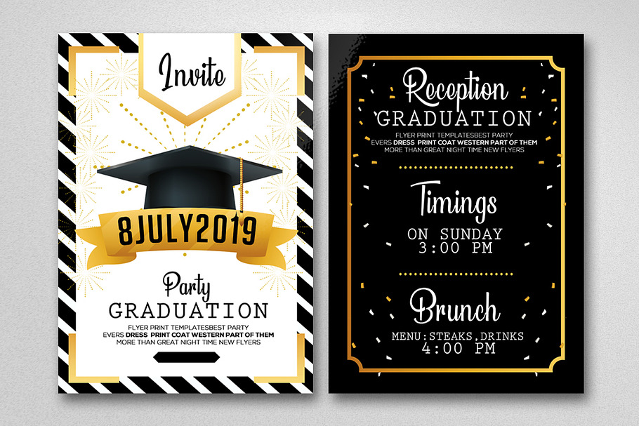 Double Sided Graduation Invites in Invitation Templates - product preview 8