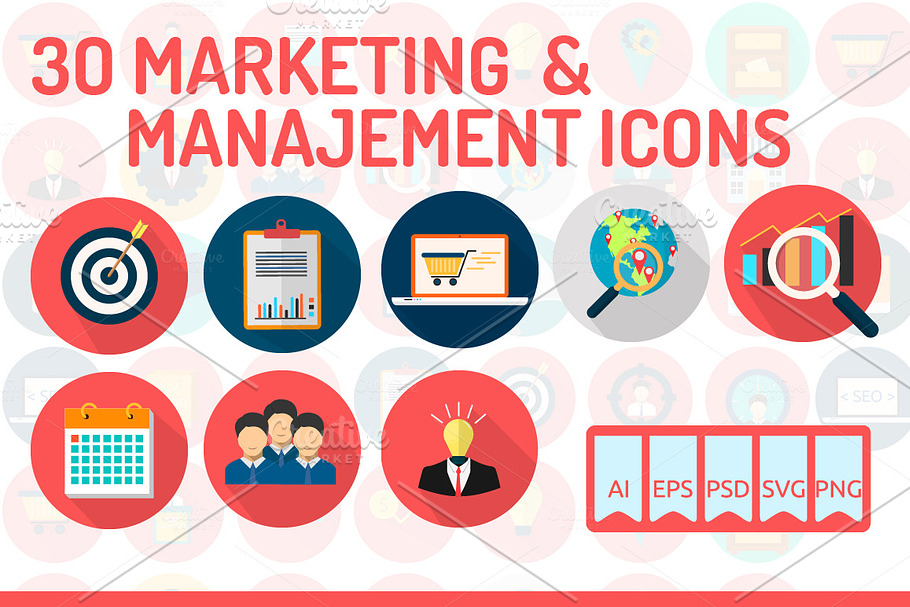 30 Marketing & Management Icons in Graphics - product preview 8