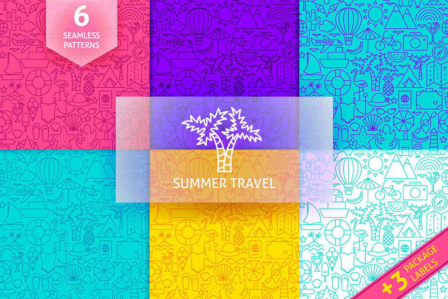 Summer Travel Line Tile Patterns