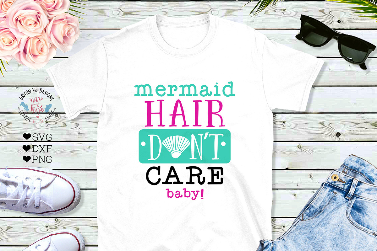 Mermaid Hair Don't Care Cut File in Illustrations - product preview 8