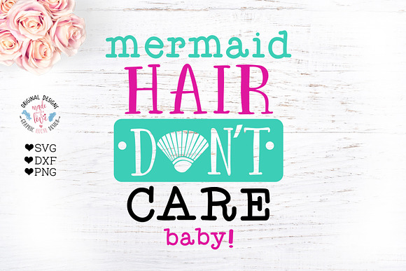 Mermaid Hair Don't Care Cut File in Illustrations - product preview 1