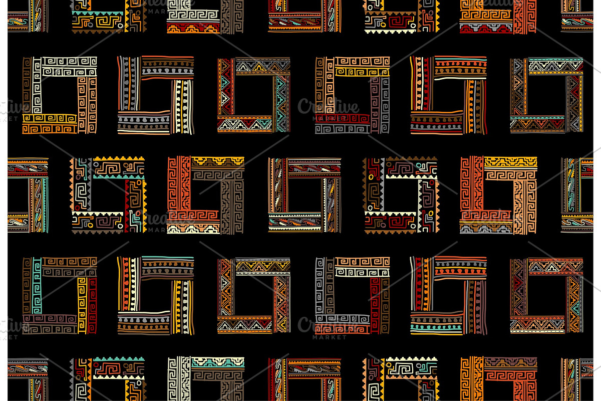 Abstract ethnic frames, seamless in Textures - product preview 8