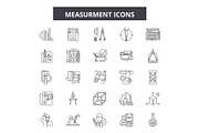 Measurment line icons, signs set
