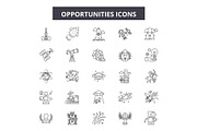 Opprtunities line icons, signs set