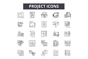 Project line icons, signs set