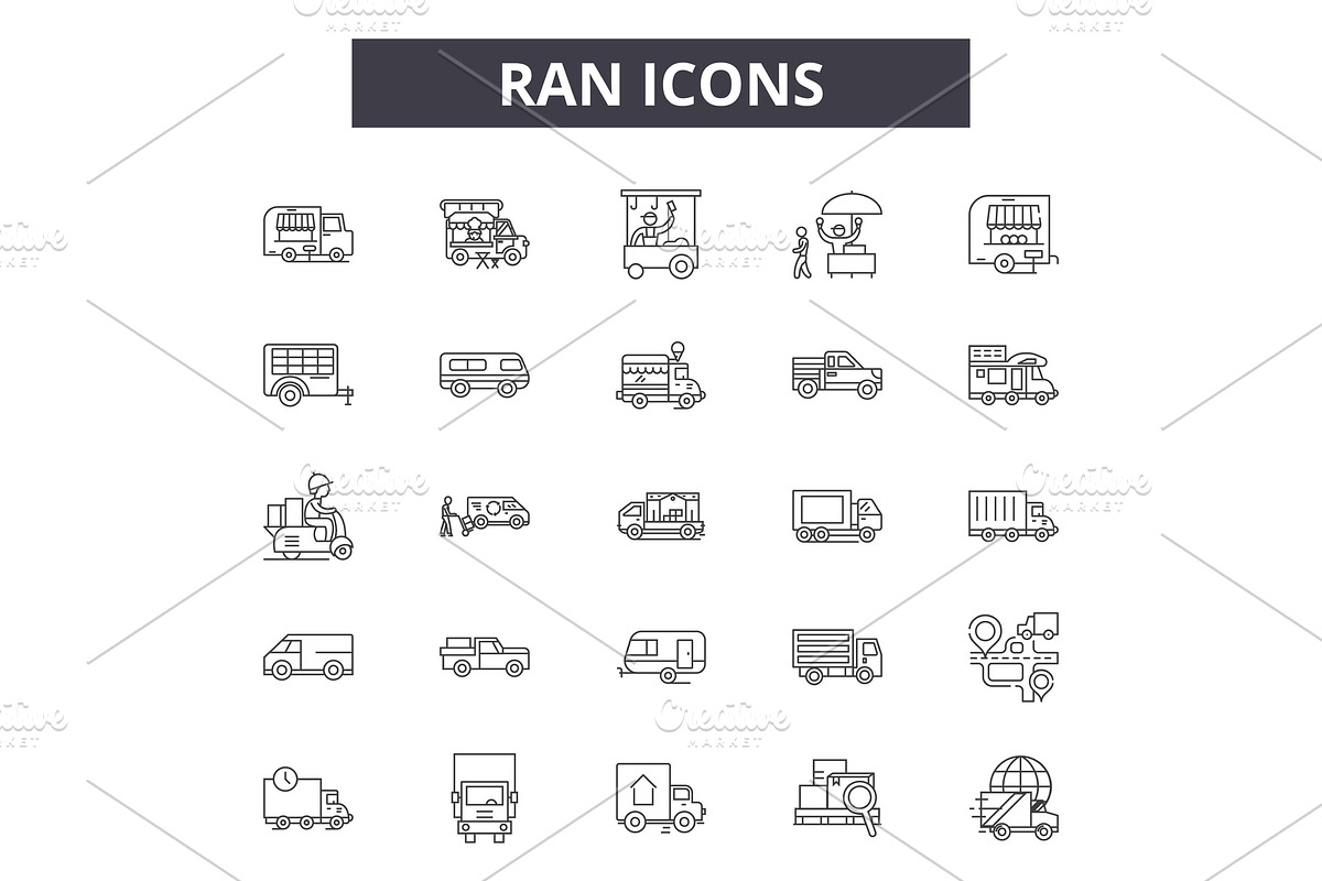 Ran line icons, signs set, vector in Illustrations - product preview 8