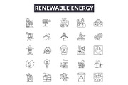 Renewable services line icons, signs