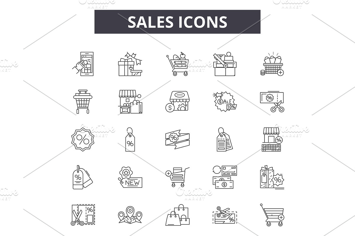 Sales line icons, signs set, vector in Illustrations - product preview 8