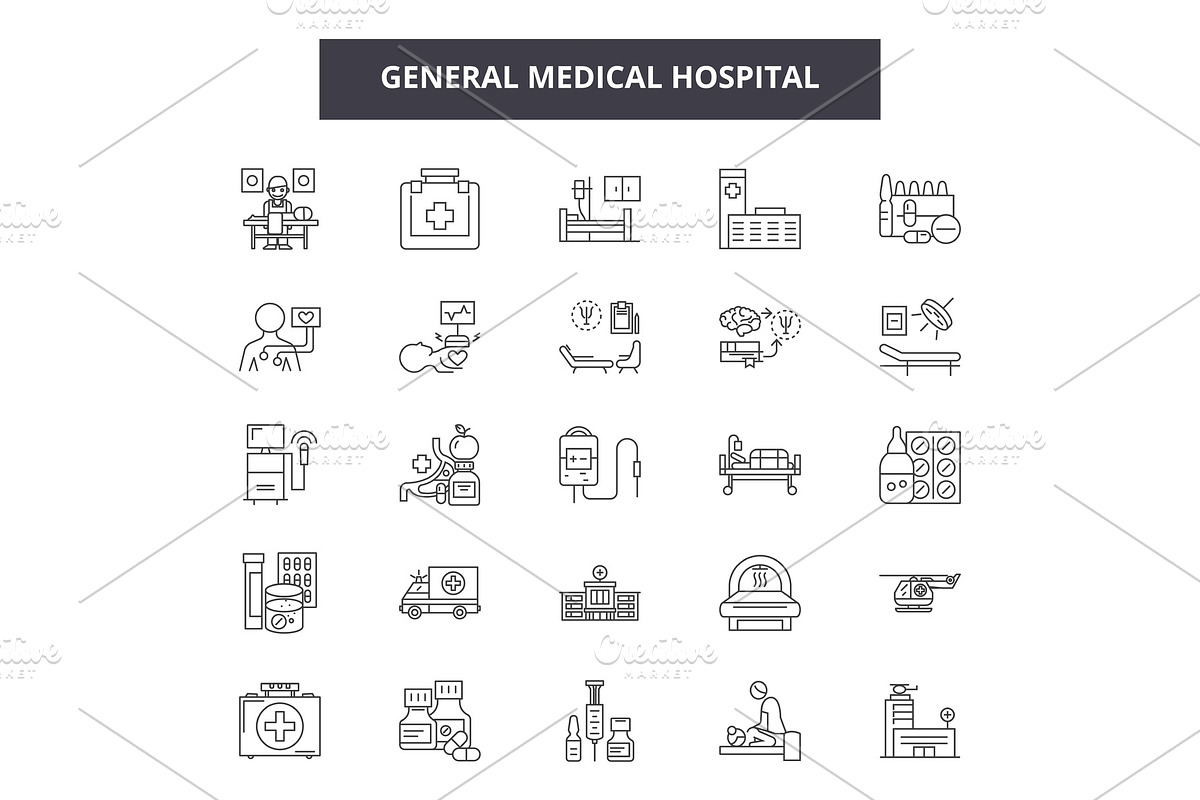 General medical hospital line icons in Icons - product preview 8