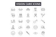 Vision care line icons, signs set