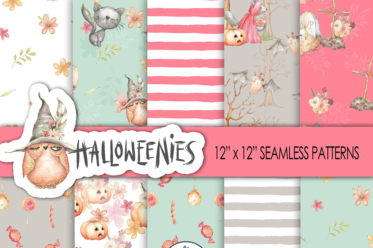 Halloween Digital Papers Woodland in Patterns - product preview 8