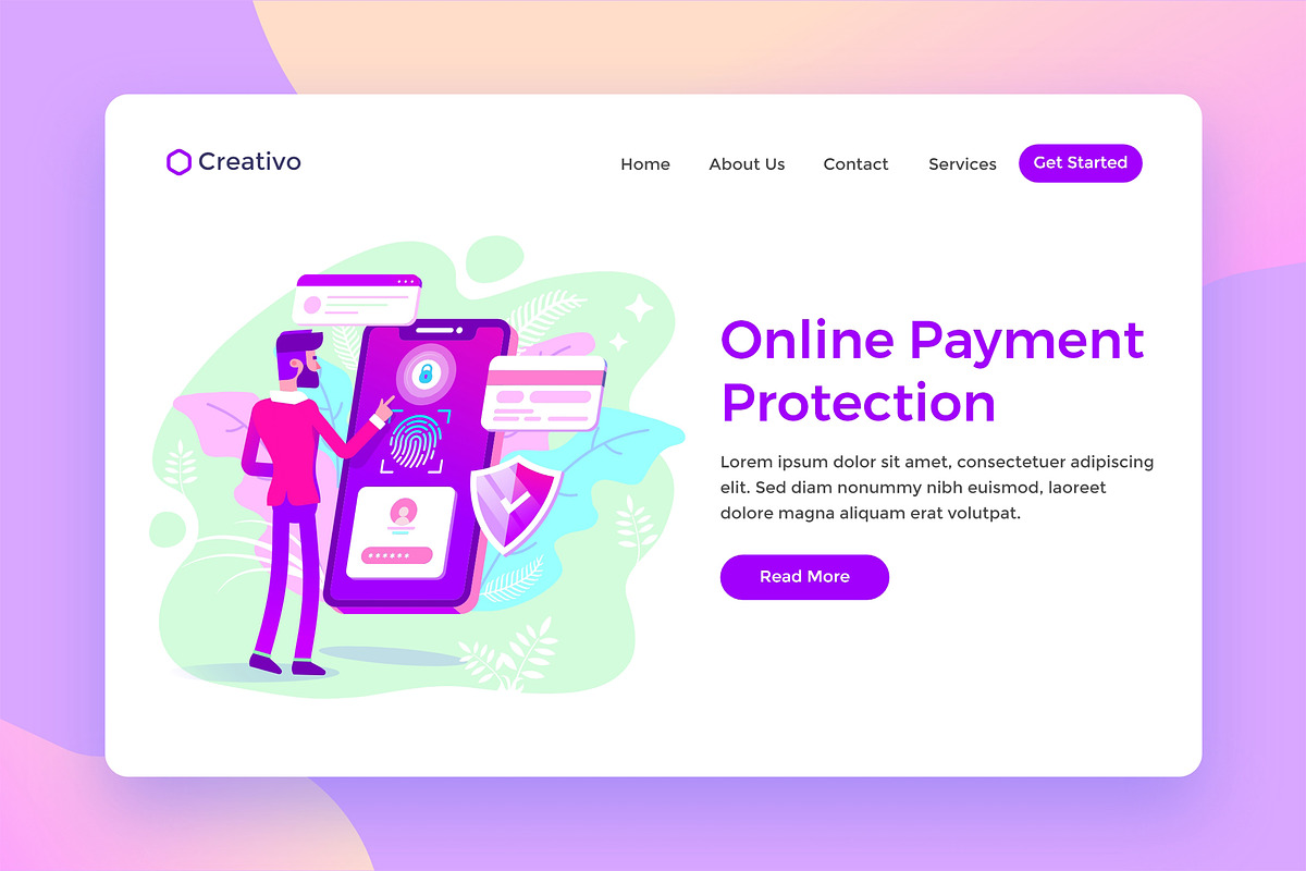 Online Payment Protection Landing in Web Elements - product preview 8