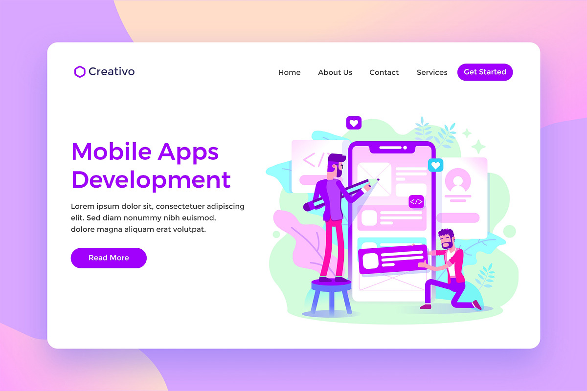 Mobile Apps Development Landing page in Web Elements - product preview 8